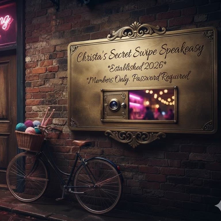 Christa's Secret Swipe Speakeasy — stitch together in the 24/7 video lounge